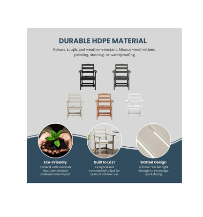 Shoreside All Weather Plastic Outdoor Patio Dining Armchair (Sand Color) (new in Box)