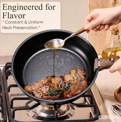Carote 31 piece pots and pan set - non stick, detachable handle cookware- black