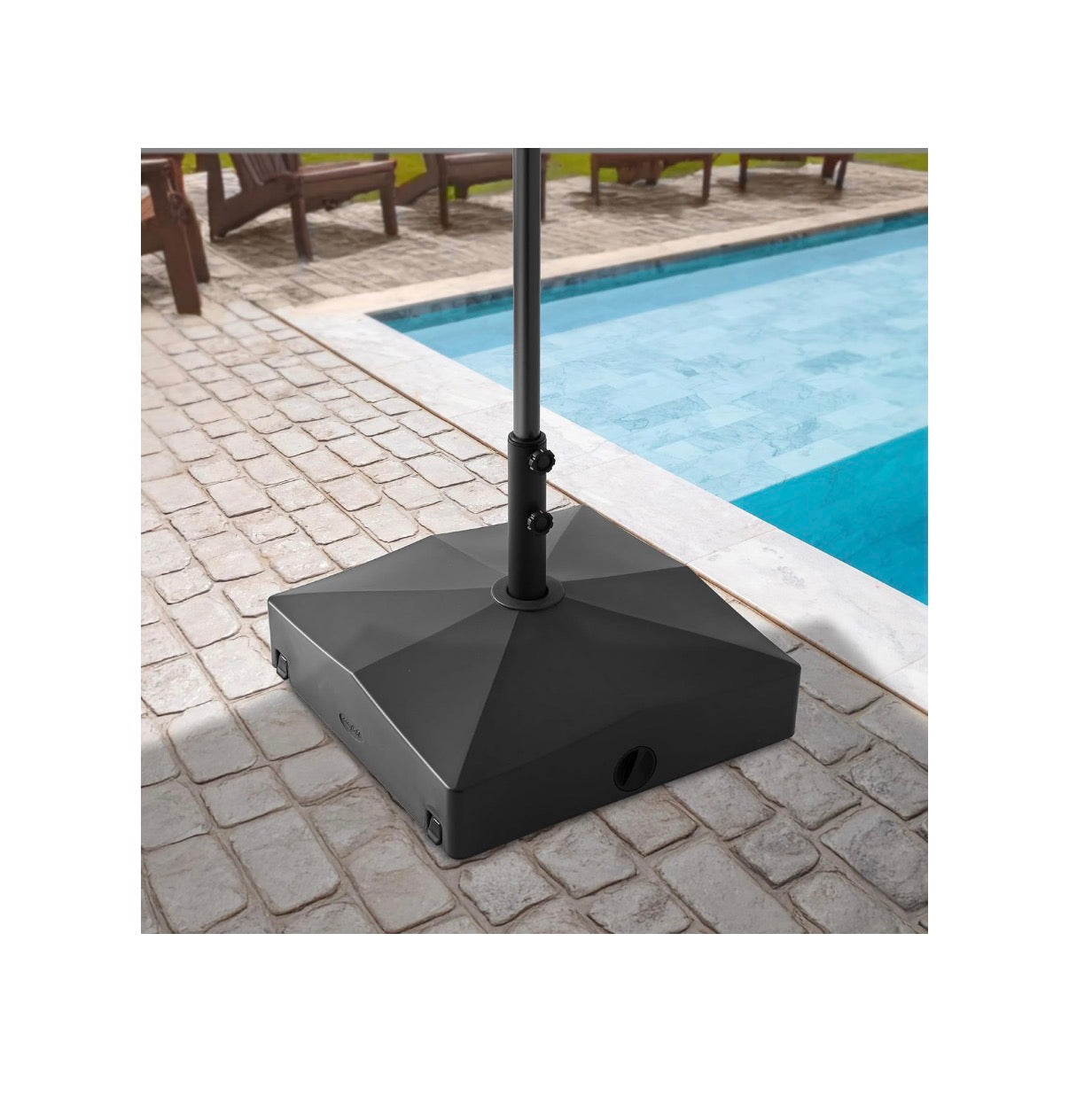 Casafield Patio Ukmbrella Base-Fillable to 130lbs Weighted Stand with Wheels for Outdoor/Lawn or Pool Deck Umbrellas up to 12ft (Black) (New in Box)