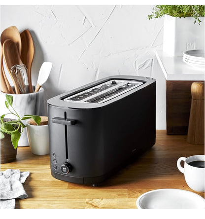 Zwilling Enfinigy 4 Slice Long Slot Toaster, Extra Wide 1.5 Inch Slots, Fits Bagels, Artisan Bread & Pastries - Conststant Toasting, Every Time Cool Touch Exterior for Safety (New in Box)