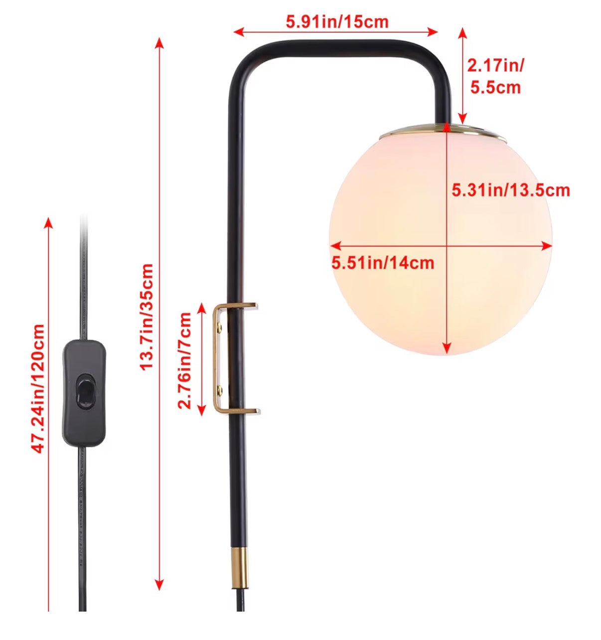 Modern Plug in Wall Light