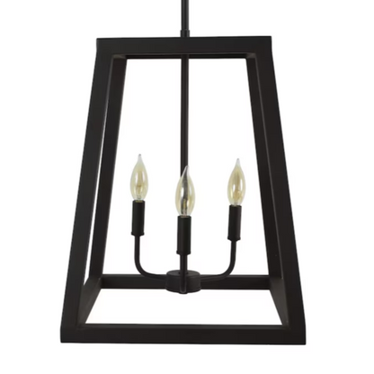 Reed 3-Light Black Modern/Contemporary Lantern Hanging Pendant Light