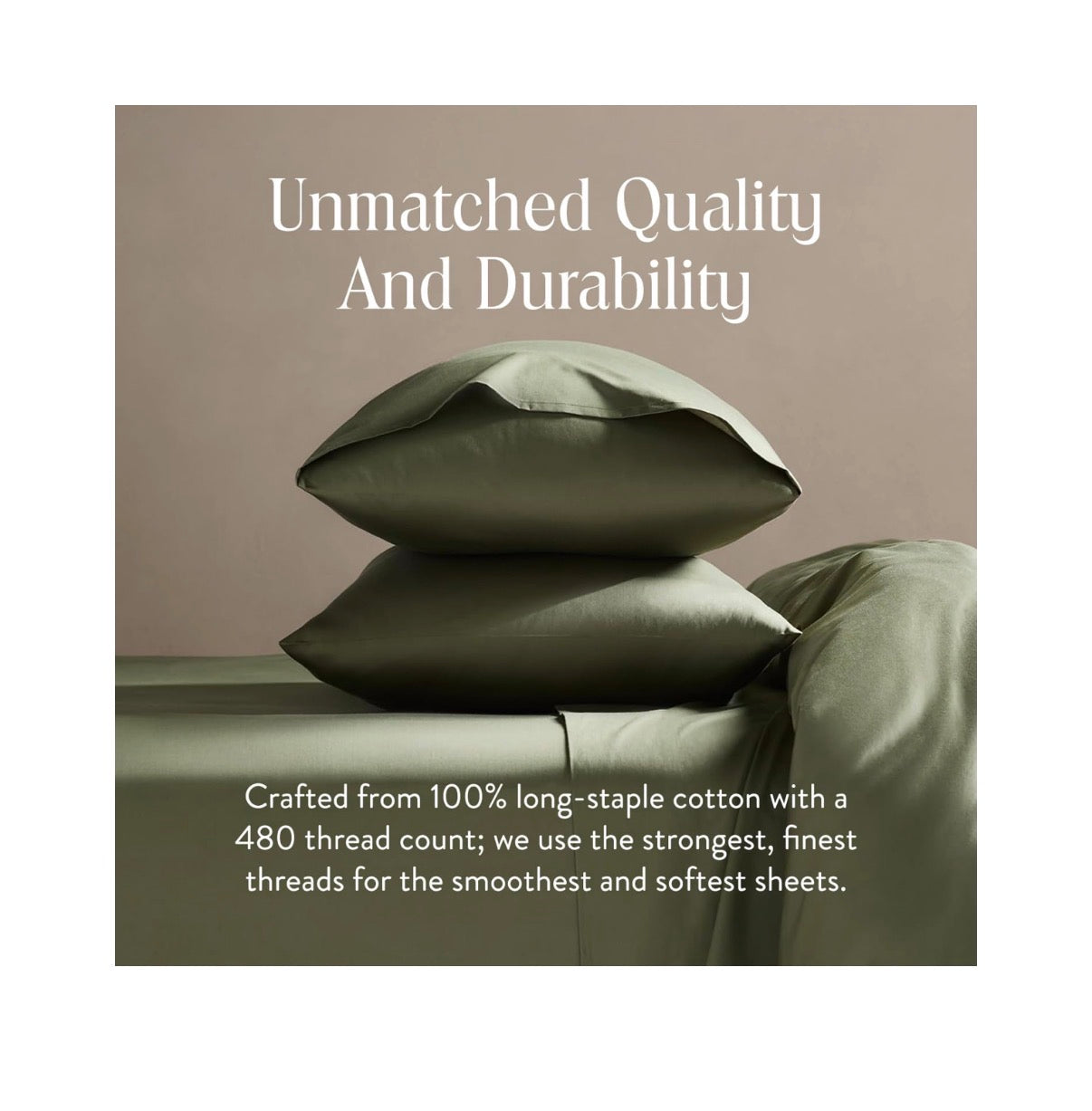 Brooklinen Luxury Sateen Duvet Cover 100 Percent Cotton. King/California King Size in Fresh Moss Green with Extra Long Corner Ties and Button Closure (New in Package)