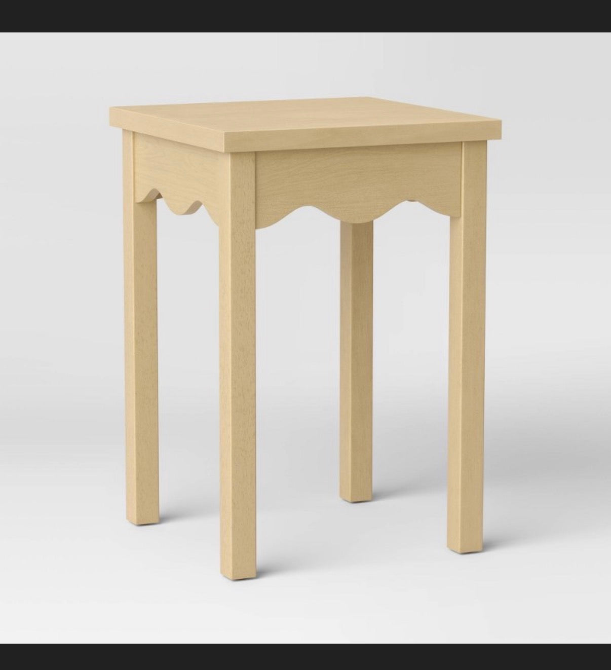 Wavy Accent Side Table Natural Wood Color (New in Box)