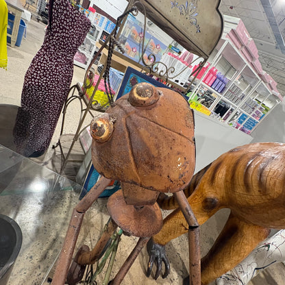 Metal Insect on Bike Sculpture