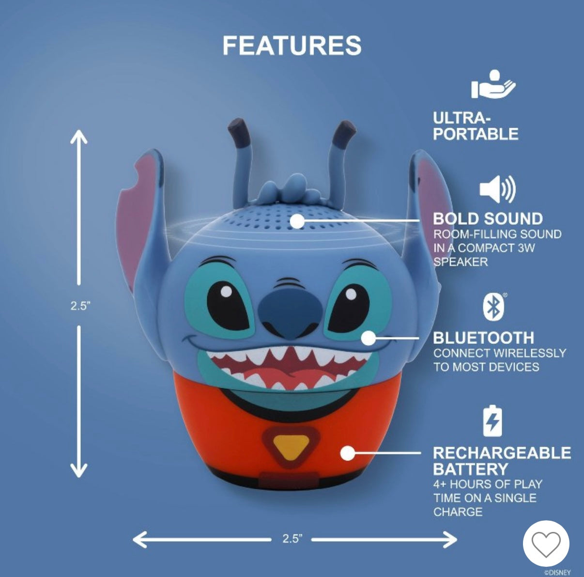 Stitch Bitty Boomers collectible wireless Bluetooth speaker