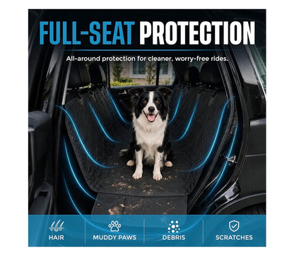 Bulldogology Dog Back Seat Cover 100 Percent Waterproof Heavy Duty Bench Cover with Dog Hammock and Backseat Protector Premium Pet Car Seat Cover for Cars, Trucks, SUVs (X-Large, Black) (New in Box)