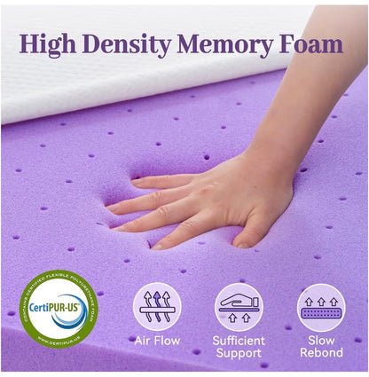 SINWEEK 2 Inch Gel Memory Foam Mattress Topper King Size, Ventilated High Density Pad for Back Pain, Bed Topper with Removable Soft Cover (New in Box)
