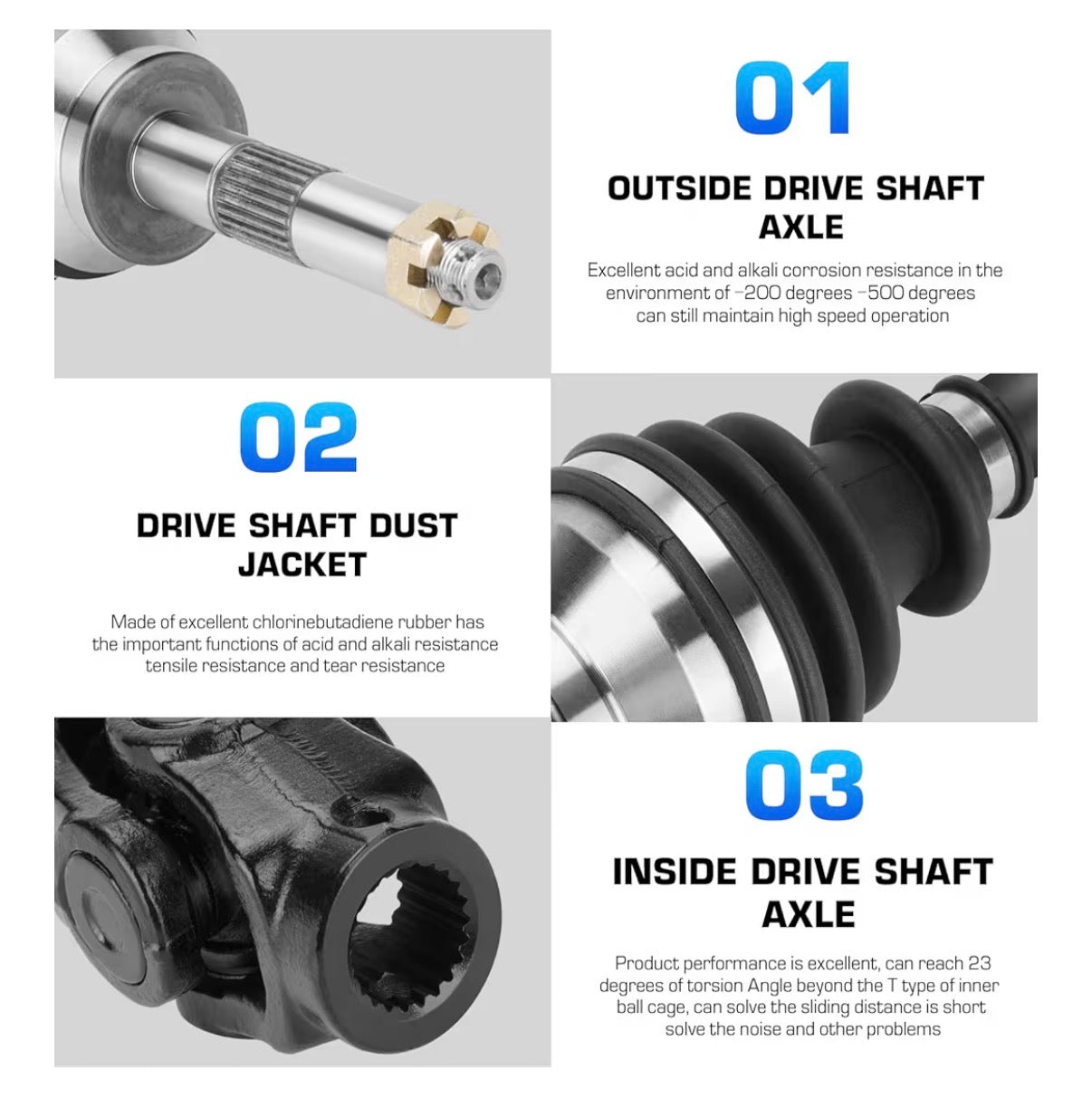 Front Left/Right CV Axle & Wheel Bearing Kit for Polaris Sportsman 335, 400, 500 Scrambler 400, 500 4X4 Xplorer 250, 300, 500 Big Boss 500 1997-2004, Replace for 2200960, 1380063, 1 Axle & Wheel Bearing