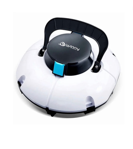 Cordless Robotic Pool Cleaner, Winny Pool Cleaner Automatic pool Vacuum with Dual Filters, 80 Minutes Run Time, Ideal for Above Pools Up to 645 Square Feet (White and Blue) (New in Box)