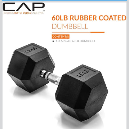 60 lbs Rubber Coated Dumbbell Weight (New)