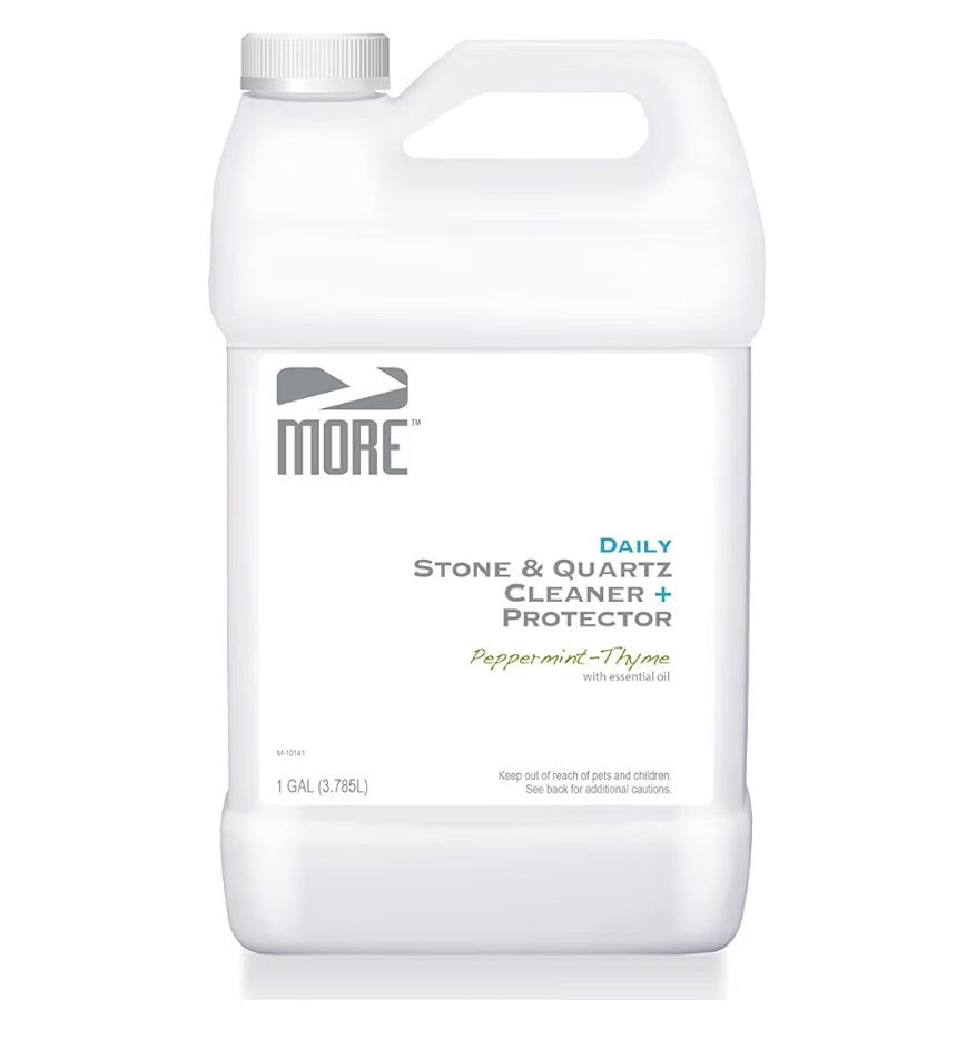 MORE Stone & Quartz All Purpose Cleaner + Protector Refill for Natural Stone and Tile Surfaces, Household Cleaning Peppermint & Thyme (1 Gallon)