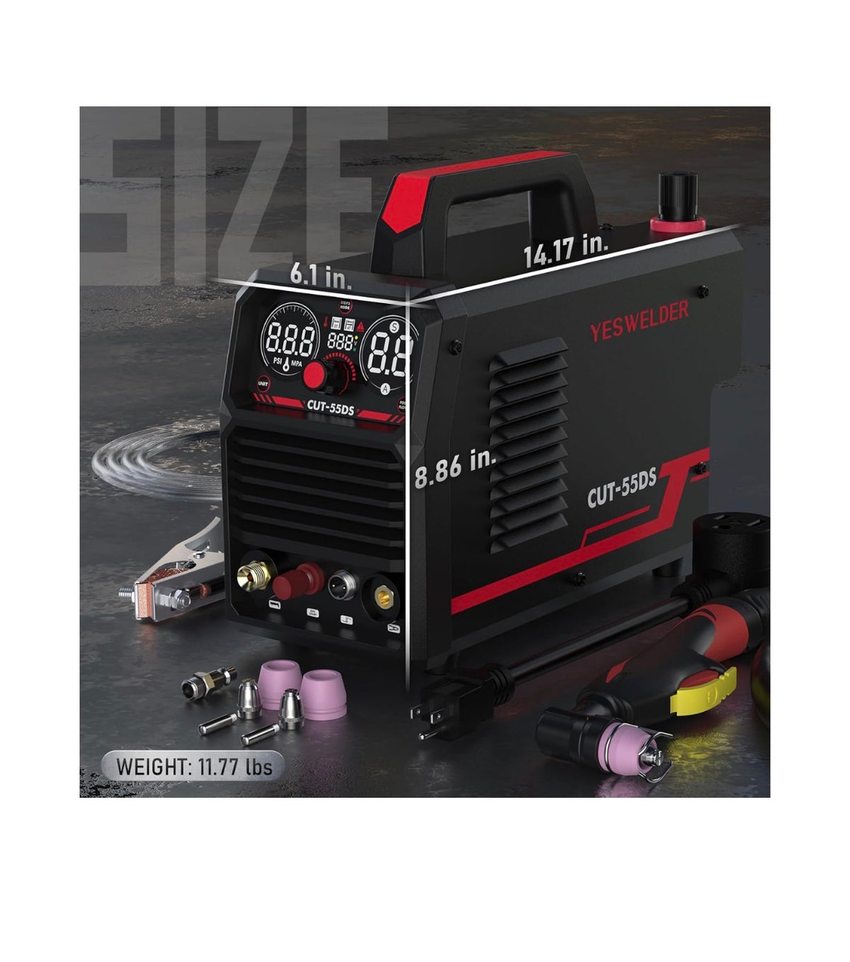 YESWELDER CUT-55DS 55A Pilot Arc Plasma Cutter, 110/220V, Non-Touch Pilot Arc (New in Box)