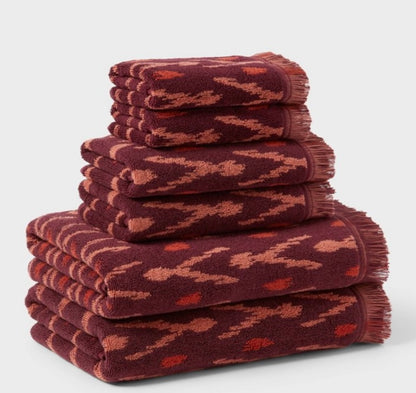 6 Piece Bath Towel Set- Threshold - Plum