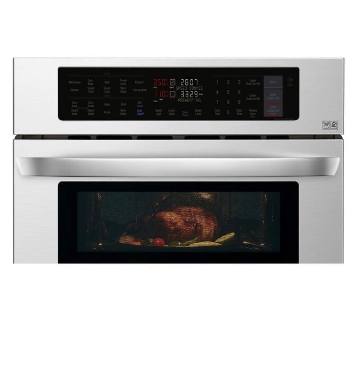 30 Inch Self Cleaning Microwave Wall Oven Combo (Stainless Steel) (New)