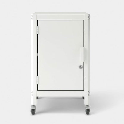 Metal Rolling Locker Storage Cabinet with Lock (Chalk White) (New in Box; Assembly Required)