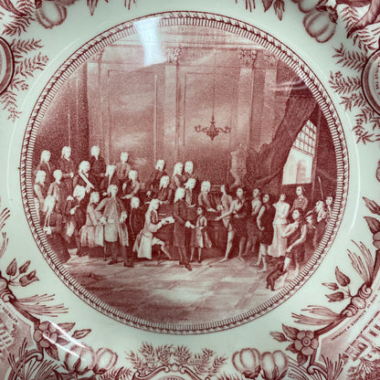 Wedgwood Georgia State Historical Tomochichi Red/Pink Dinner Plate