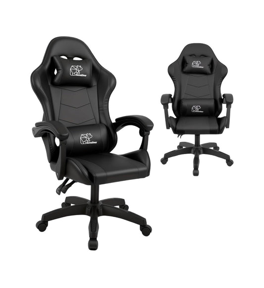BorealBear Gaming Chair Office Chair, Reclining High Back PU Leather Computer Desk Chair with Headrest and Lumbar Support, Suitable for Gaming Chairs, Office Storage, and More (Black) (New in Box)