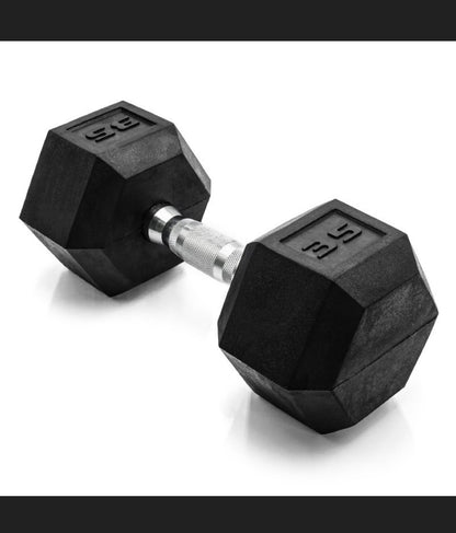 35 lbs Coated Hex Dumbbell with Contoured Handle