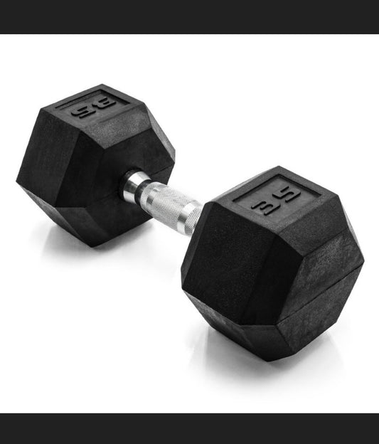 35 lbs Coated Hex Dumbbell with Contoured Handle
