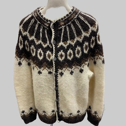 Men's Large Iceland Sweater Hand Knitted 100% Pure Wool
