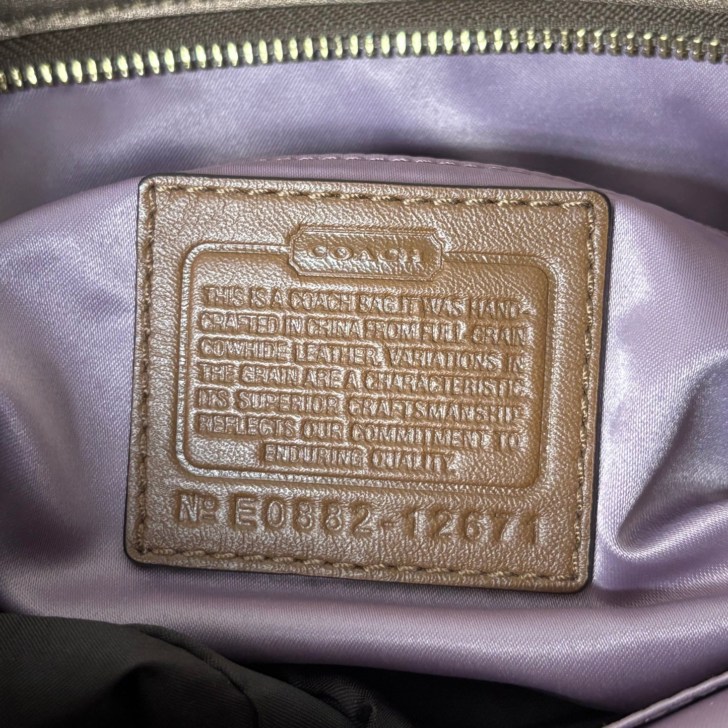 Gold Metallic Coach Bag