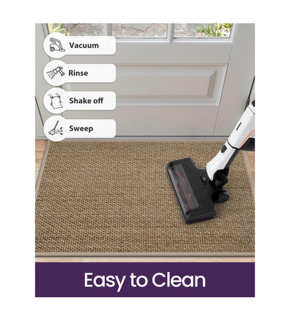 DEXI Ultra-Thin Entryway Indoor Mat 24 Inch X 36 Inch, Non-Slip Rubber Backing Inside Entry Mat, Low Profile Easy Clean Dirt Trapper Doormat for Inside Entrance Patio (Beige) (New in Package)