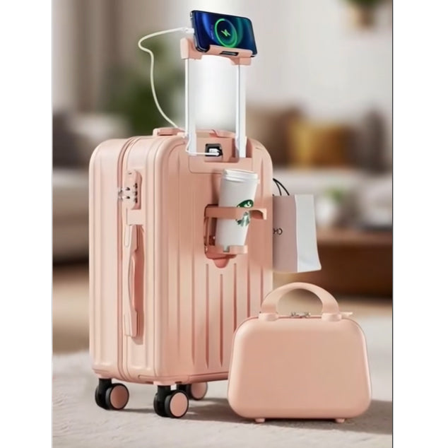 ABS 360 Spinner Wheel Luggage with Makeup Case