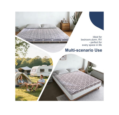 6th Generation Japanese Floor Futon Mattress Extra Thick 9 Layered Modern Futon with 100 Percent High Density Foam, Portable Floor Mattress Sleeping Pad for Adults, Guest Room, Dormitory, Full Size 54 Inch X 80 Inch (Gray) (New in Package)