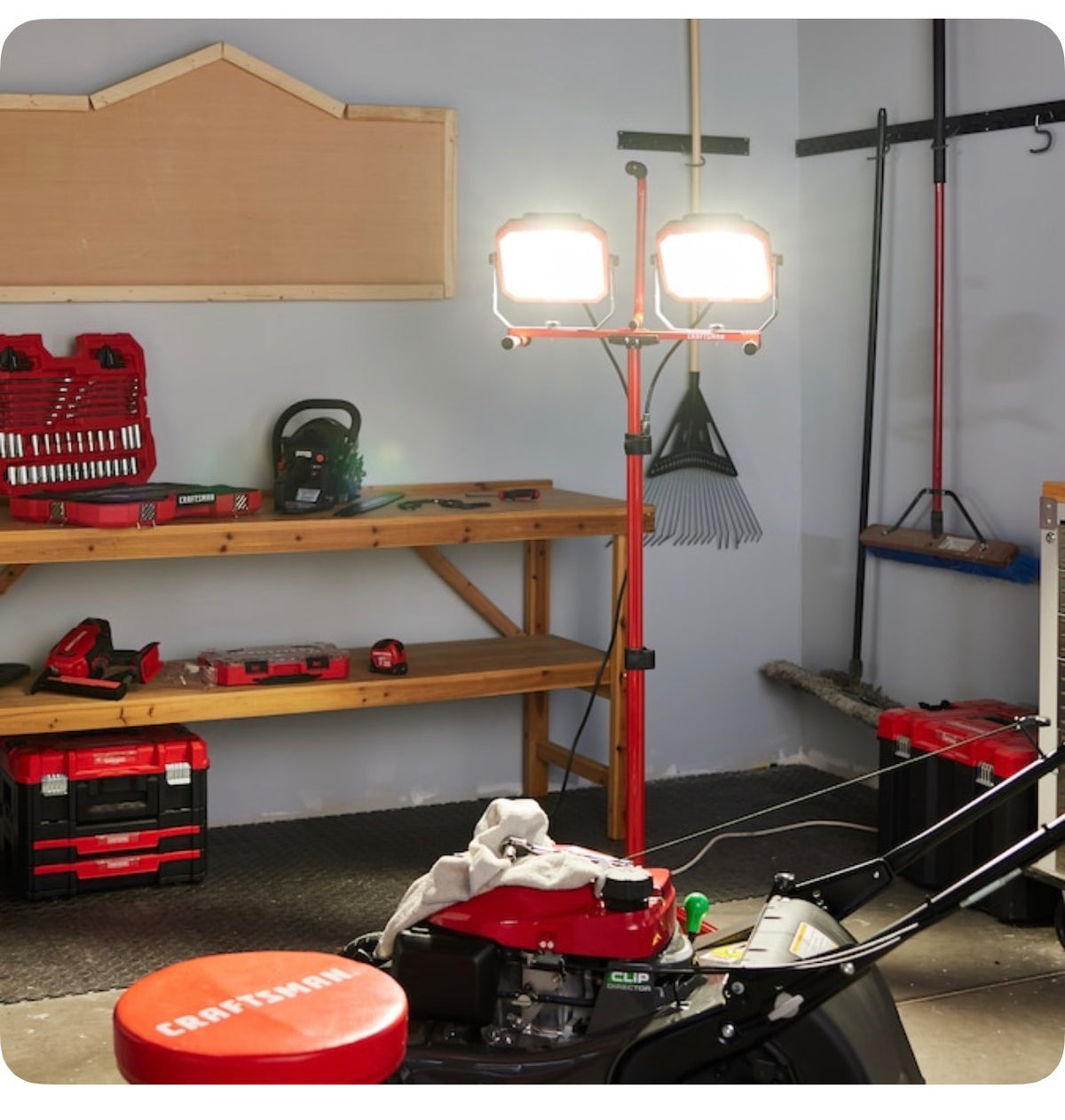 9000 Lumens LED Plug-in Portable Work Light (Red) (New in Box)