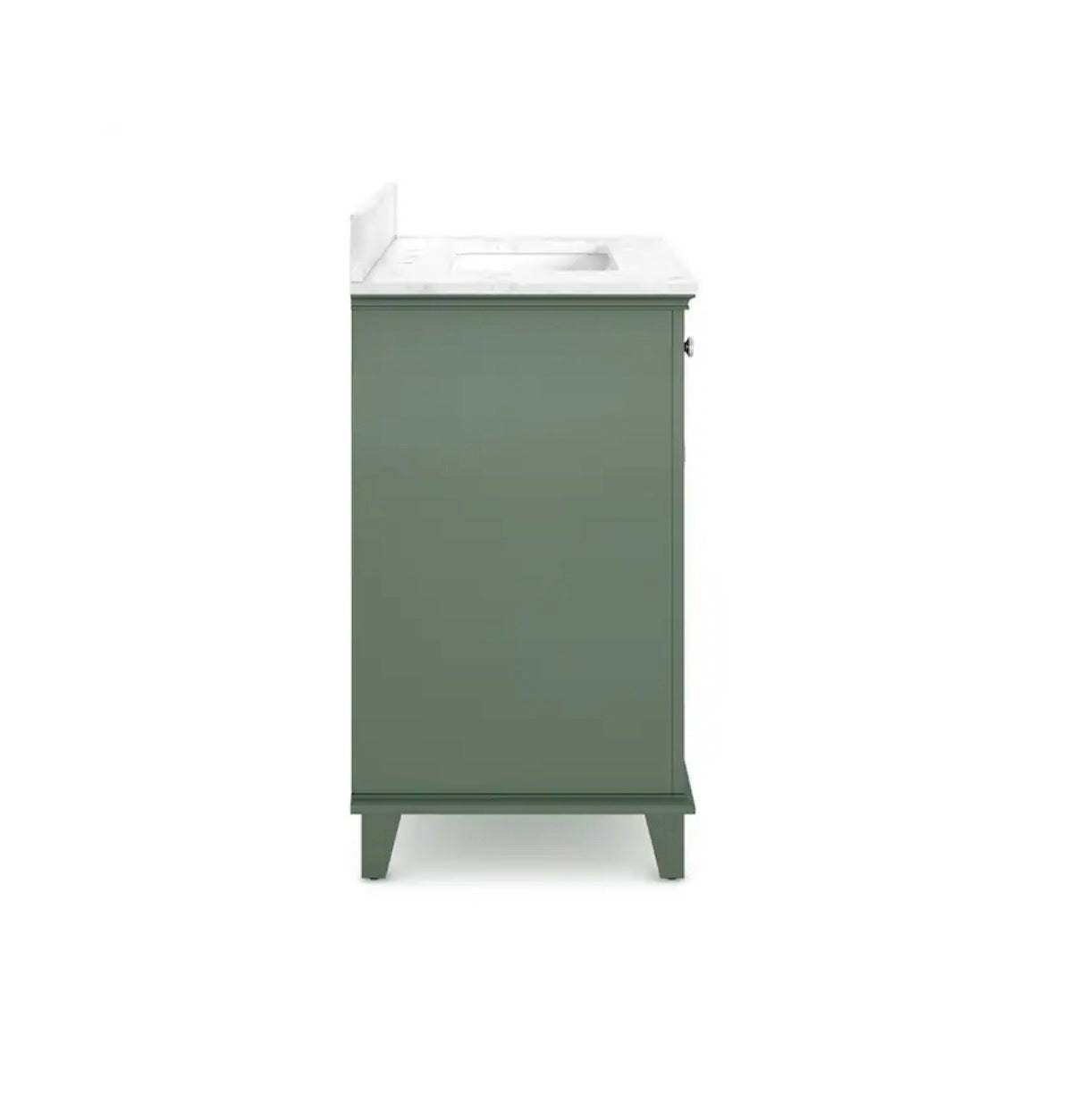 Lambert 30 Inch Basil Green Undermount Single Sink Bathroom Vanity with White Engineered Stone Top (New)