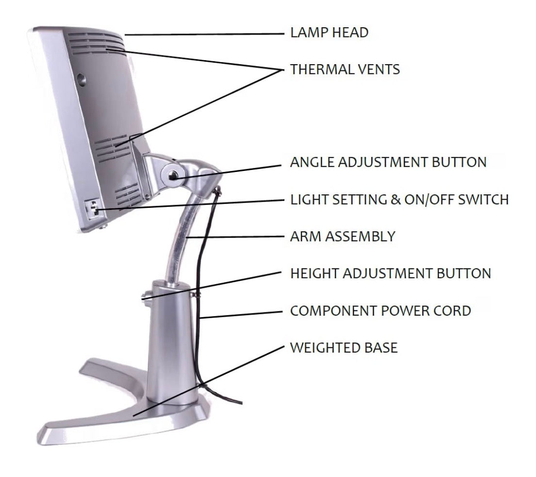 Carex Day-Light Classic Plus Sunlight Therapy Lamp 1000 LUX Therapy Lamp at 12 Inches, LED Bright White Light with Adjustable Height and Brightness Levels for Mood (New in Box)