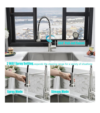24 Inch Laundry Sink with Faucet Combo 24"X19"X13" Inch Stainless Steel Utility Sink 16 Gauge Laundry Room Sink Single Bowl Deep kitchen Sink Outdoor with Faucet Combo