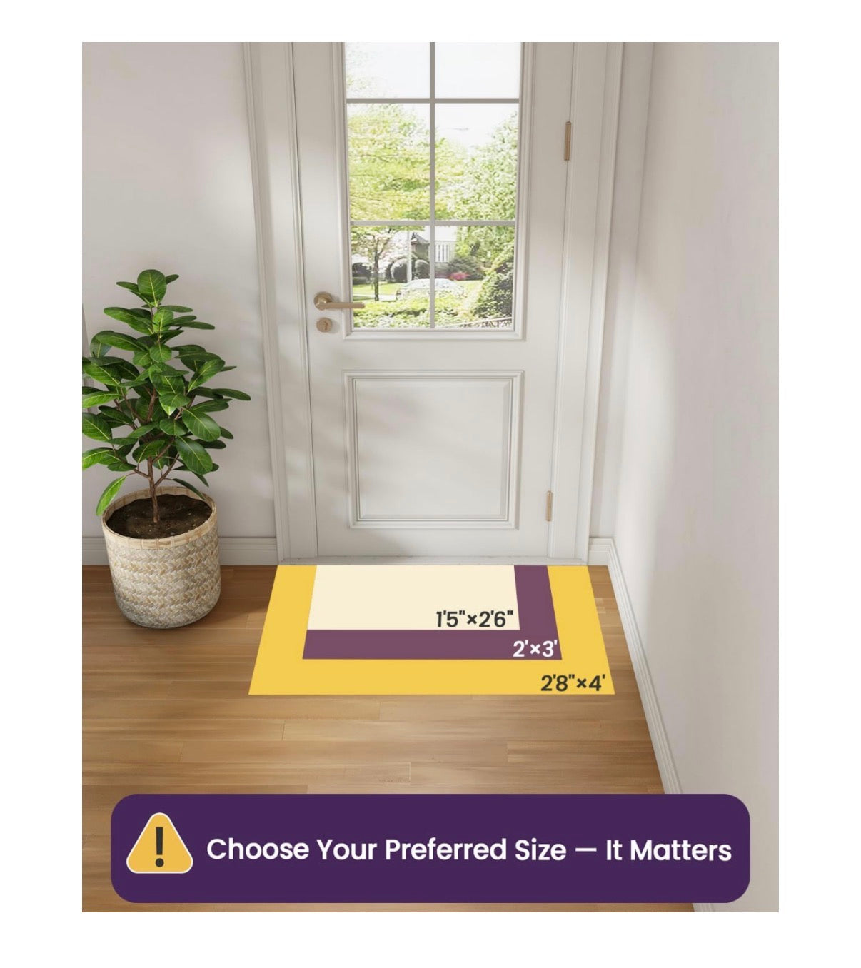 DEXI Ultra-Thin Entryway Indoor Mat 24 Inch X 36 Inch, Non-Slip Rubber Backing Inside Entry Mat, Low Profile Easy Clean Dirt Trapper Doormat for Inside Entrance Patio (Beige) (New in Package)