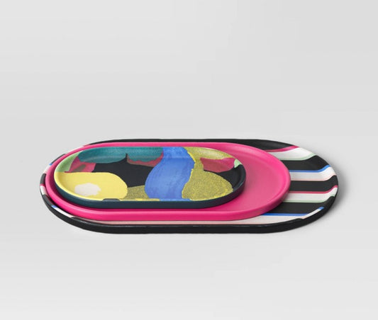 3pk Melamine trays black/pink Room Essentials
