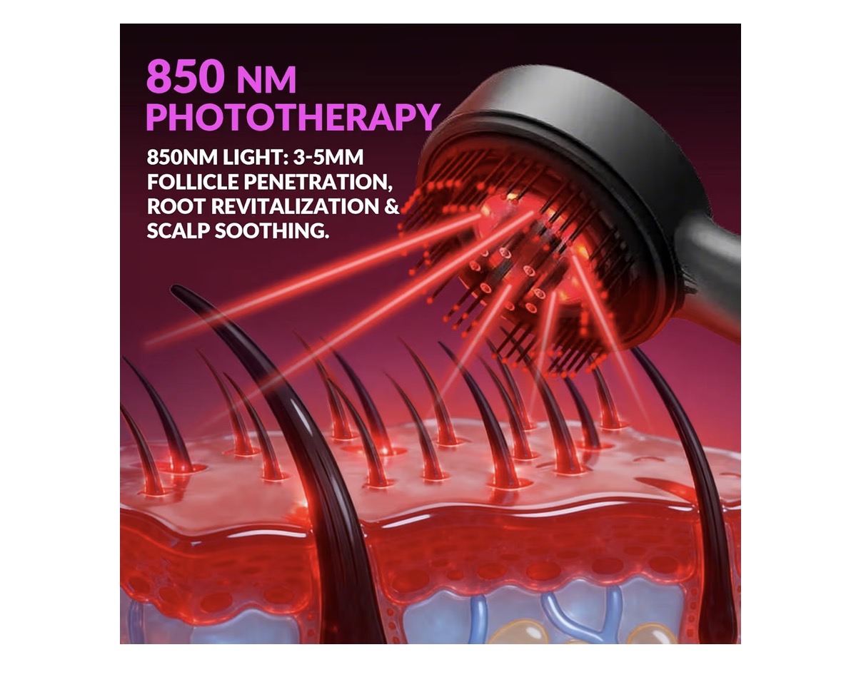 Scalp Massage Comb with Red Light Therapy Hair Growth Comb