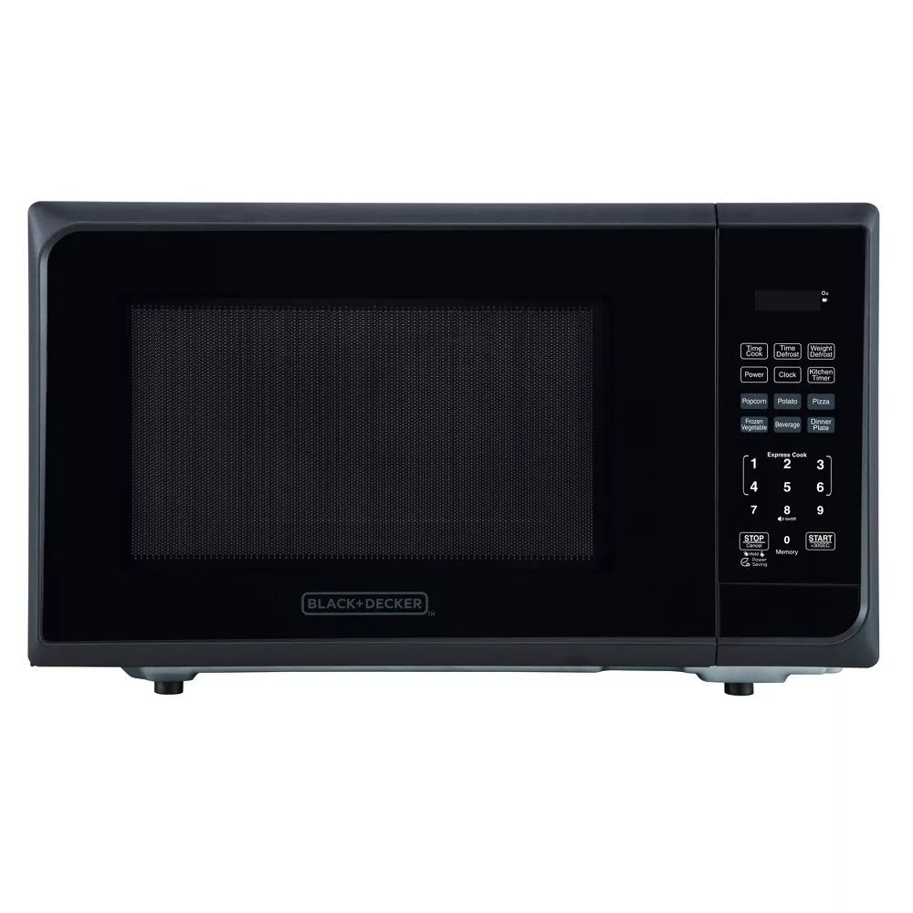 BLACK+DECKER 1.1 cu ft 1000W Microwave Oven - Stainless Steel Black: Countertop, Child Lock, 6 One-Touch Settings