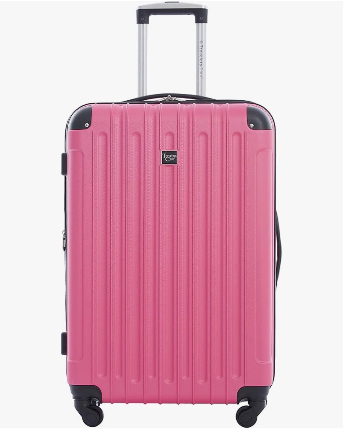 Travelers Club Midtown Hardside 4 Piece Luggage Travel Set (Color: Bubble Gum)