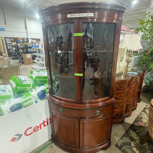 Vintage Drexel New Travis Court Corner China Cabinet