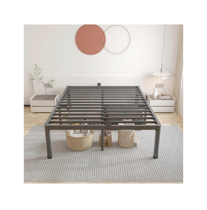 20 Inch Full Bed Frame with Rounded Corner Mattress Baffle Easy Assembly, Noise Free, 3500lbs Load Capacity, No Box Spring Needed, 18.4 Inch Storage Space, Headboard Hole, Heavy duty Steel (New in Box)