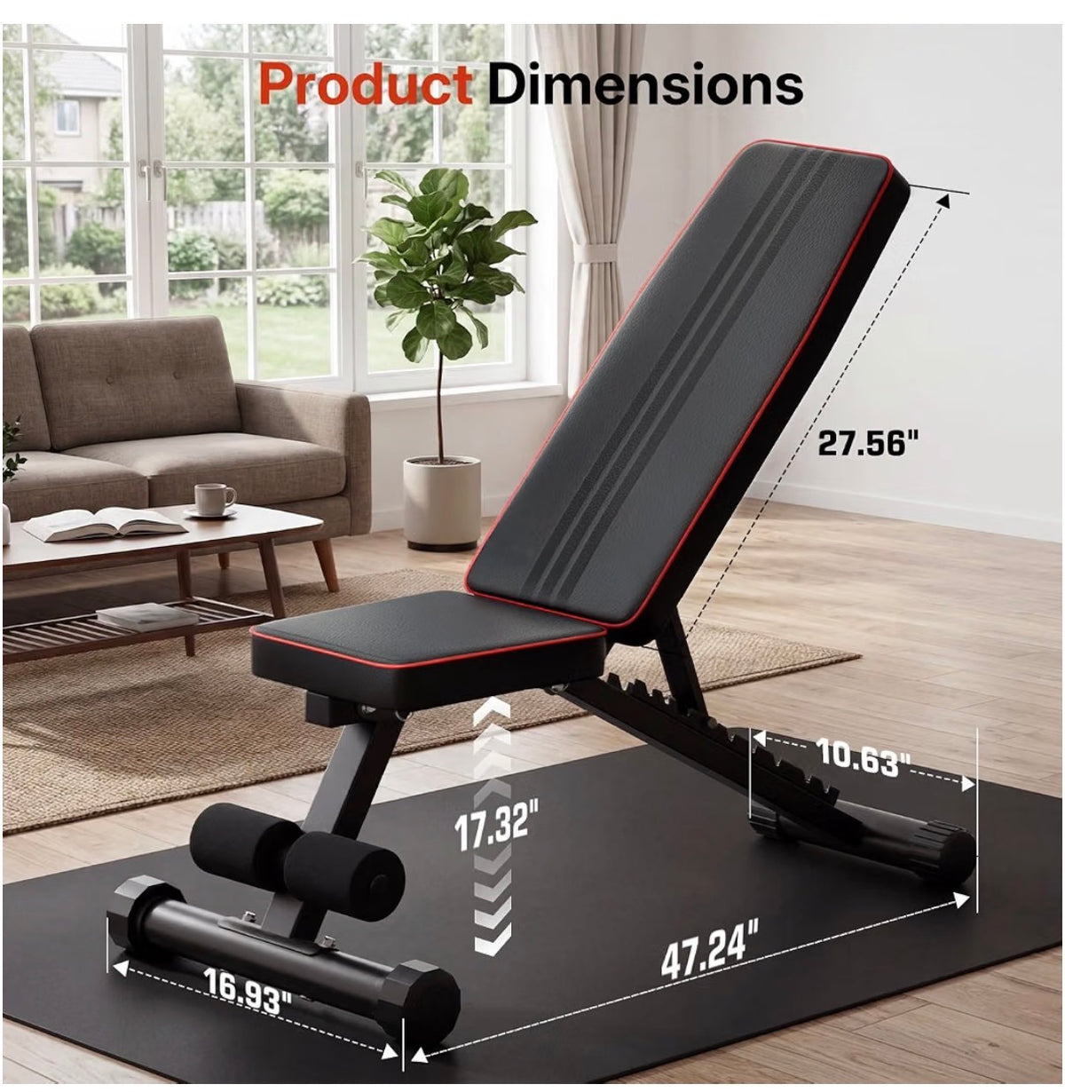 Adjustable Weight Bench for Bench Press, Heavy Duty Stable Workout Bench Foldable Weight Bench for Home, Gym, Incline/Decline 90 Degree Bench Exercise Bench (New in Box)