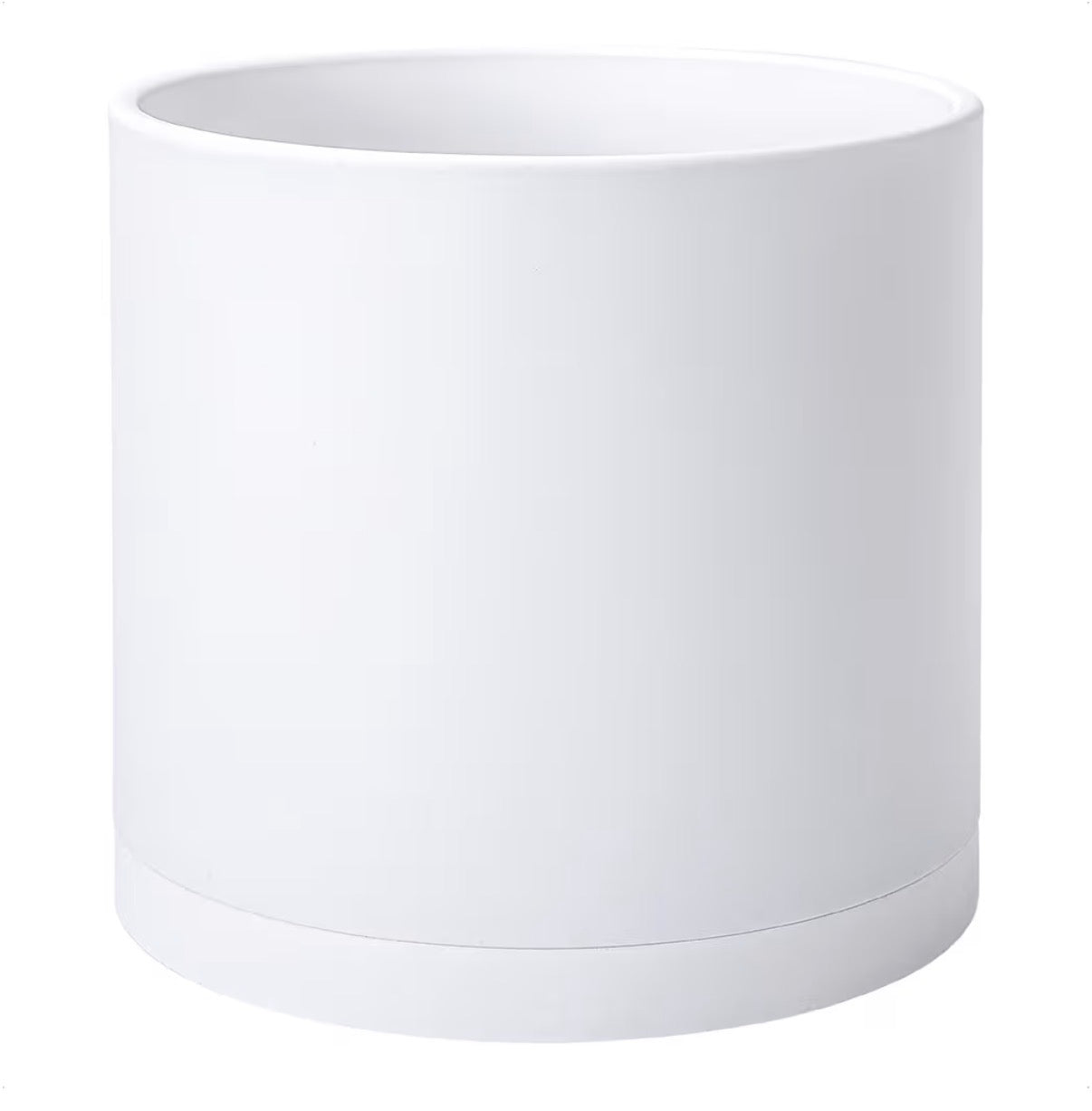 D'Vine Dev 16 Inch White Plastic Planter Pot with Drainage Hole and Seamless Saucers (New In Box)