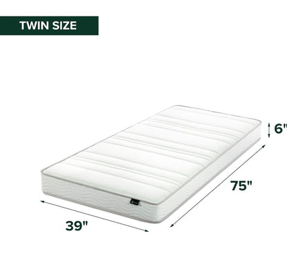 Zinus 6 Inch Foam and Spring Hybrid Mattress, Medium Firm Feel Fiberglass Free, Durable Support, Mattress CertiPUR-US & OEKO-TEX Certified Safe Materials (New in Box)