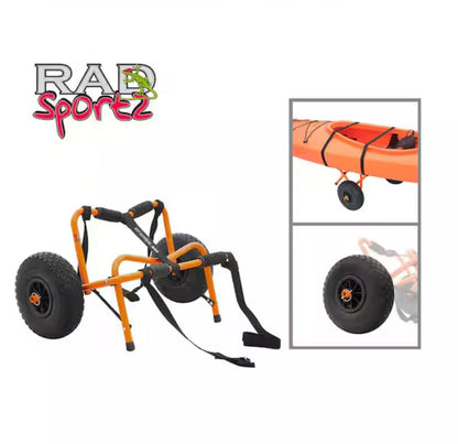 Premium Aluminum Kayak Cart with Airless Tires (Orange) (New in Box)