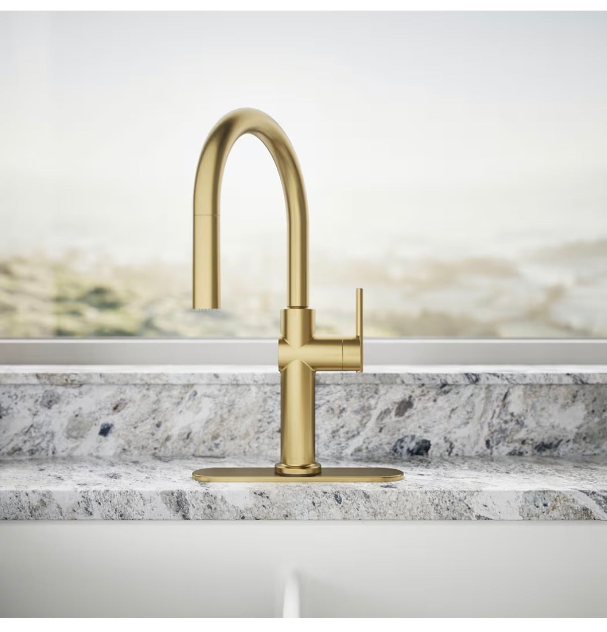 Kohler Crue Pull Down Kitchen Faucet, Pull Down Sprayer (Vibrant Brushed Modern Brass) (New in Box)