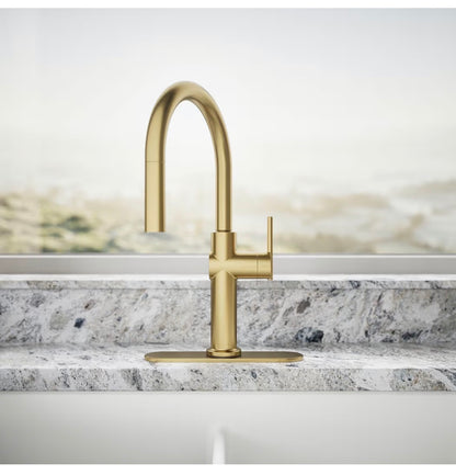 Kohler Crue Pull Down Kitchen Faucet, Pull Down Sprayer (Vibrant Brushed Modern Brass) (New in Box)