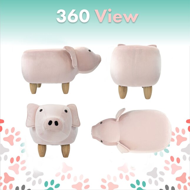 Critter Sitters Modern Pink Pig Ottoman