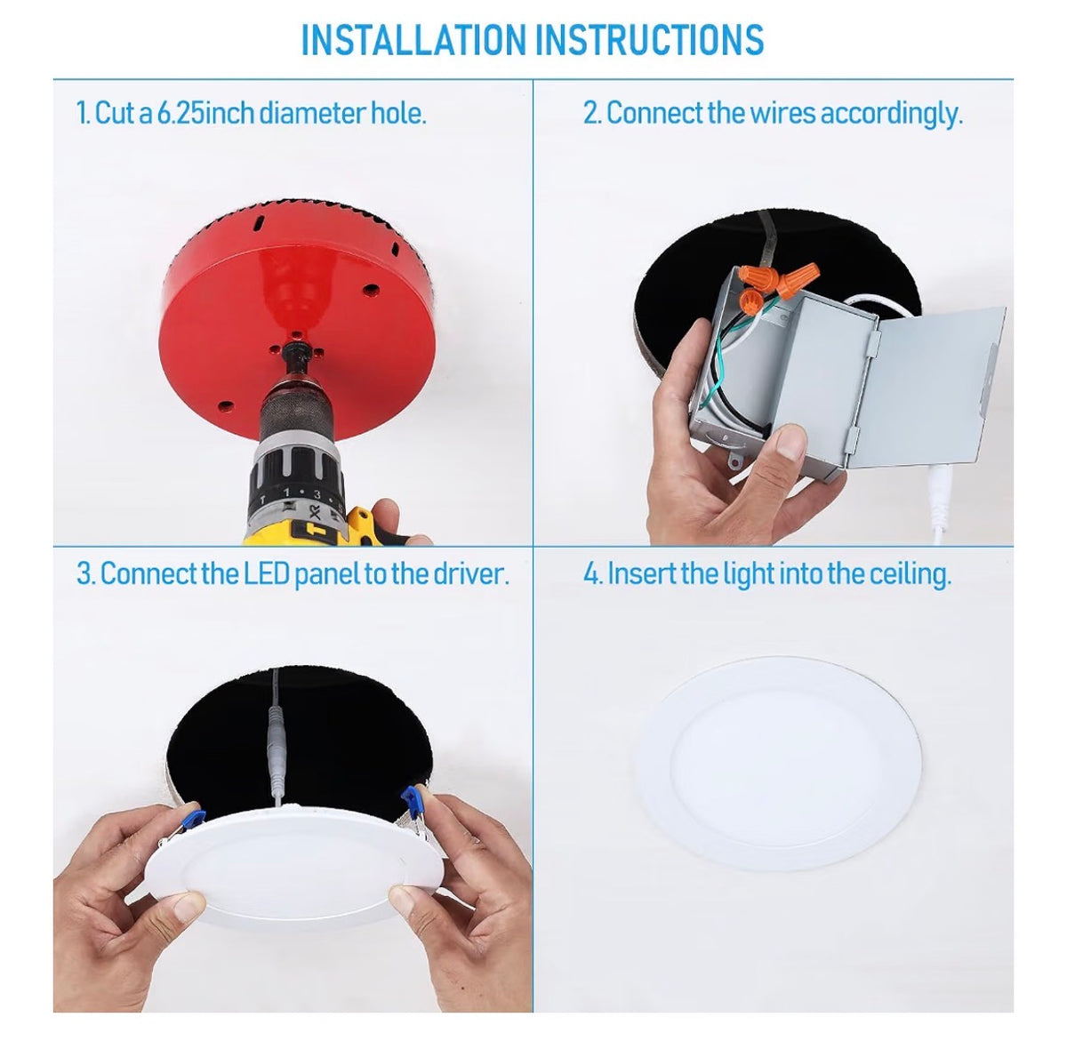 Torchstar 4 Pack 6 Inch Ultra-Thin LED Recessed Light, 2700K 12W 100W Eqv. Dimmable Slim LED Downlight with Junction Box, ETL and Energy Star Certified Soft White (New in Box)