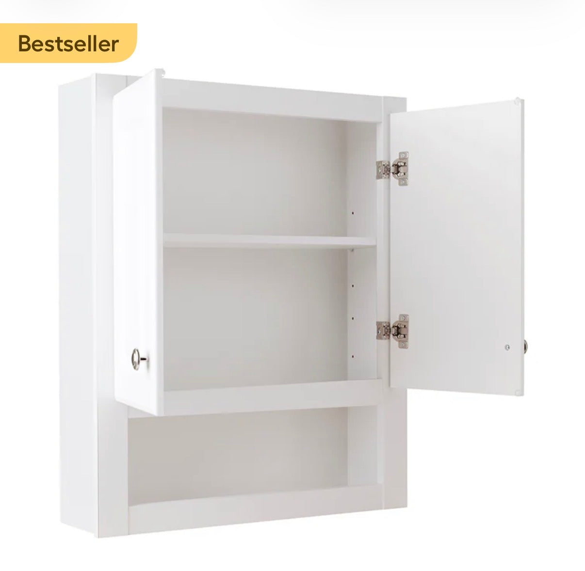 Project Source 23.25 inch X 28 inch X 7 inch True White Bathroom Wall Cabinet