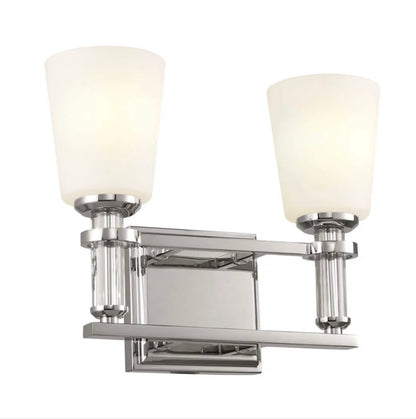 Rosalind Vanity Light 2-Light Size: 14.25 Inch Width X 11.5 Inch Height X 5.5 Inch Diameter (Polished Nickel)